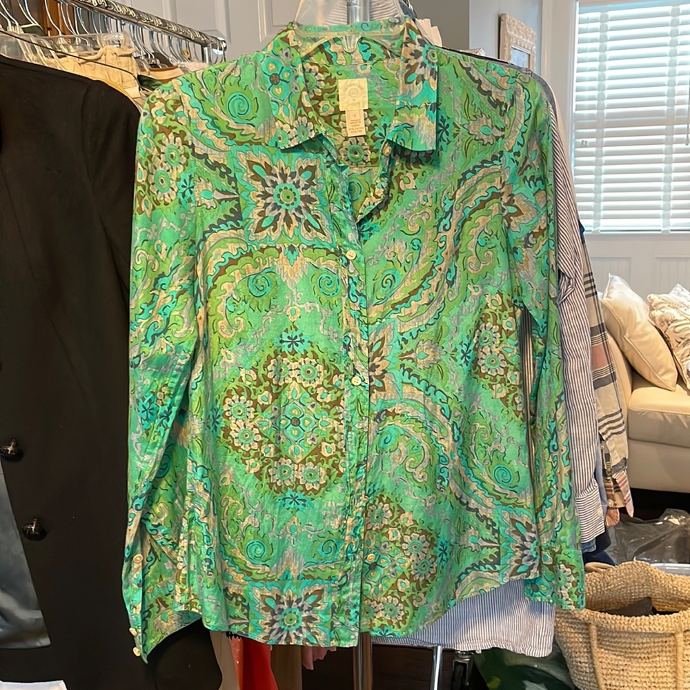 J Crew silk cotton perfect shirt sz 0